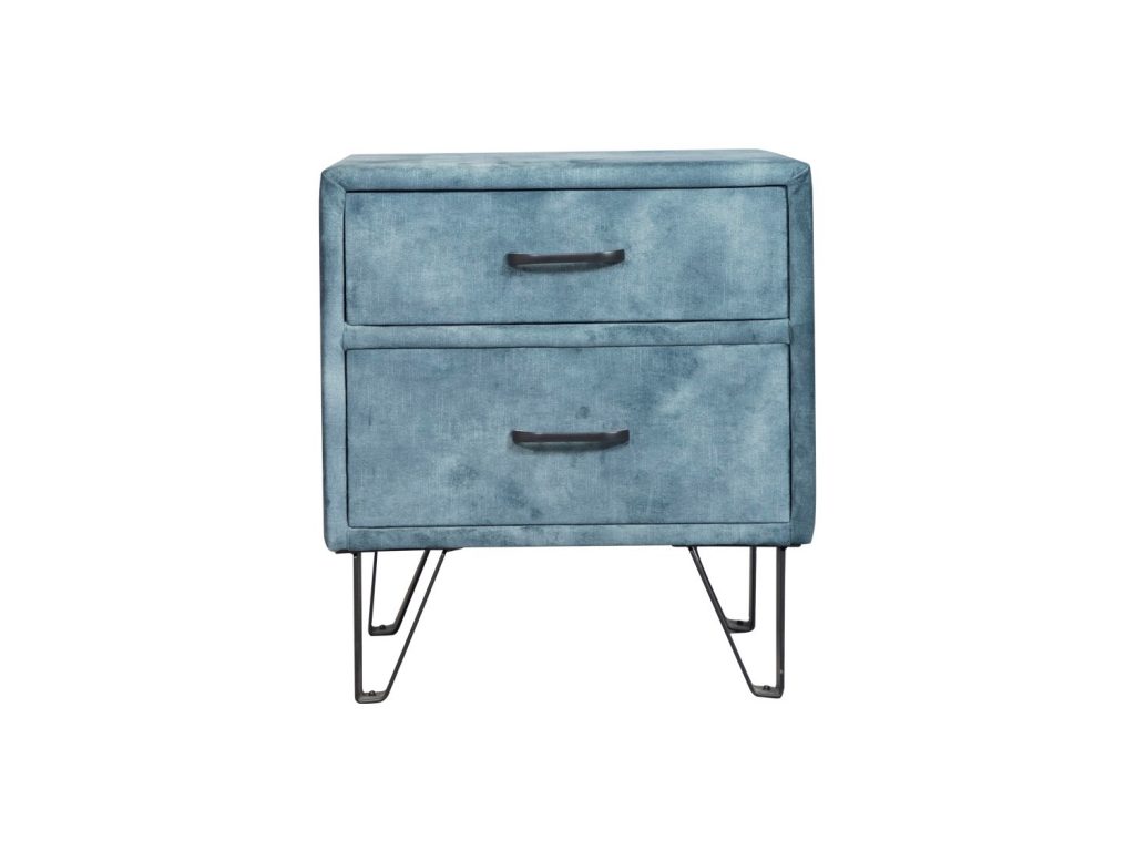 2 Drawers Velvet Nightstand 4