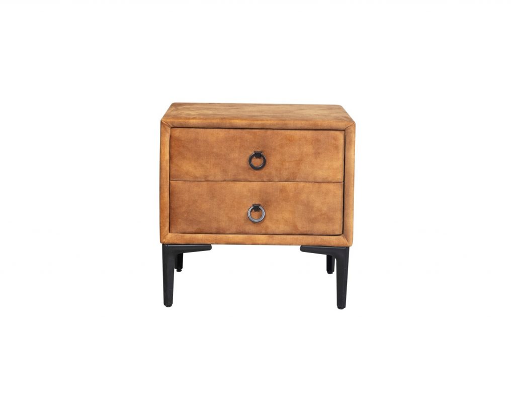 Brown Velvet Nightstand 4