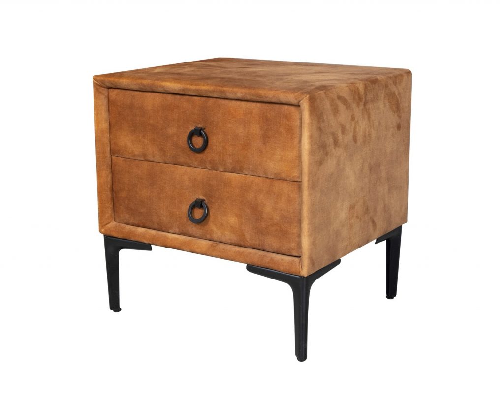 Brown Velvet Nightstand 5