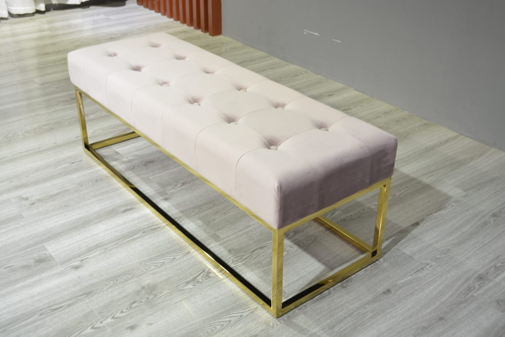 Modern Velvet Fabric Bench 6