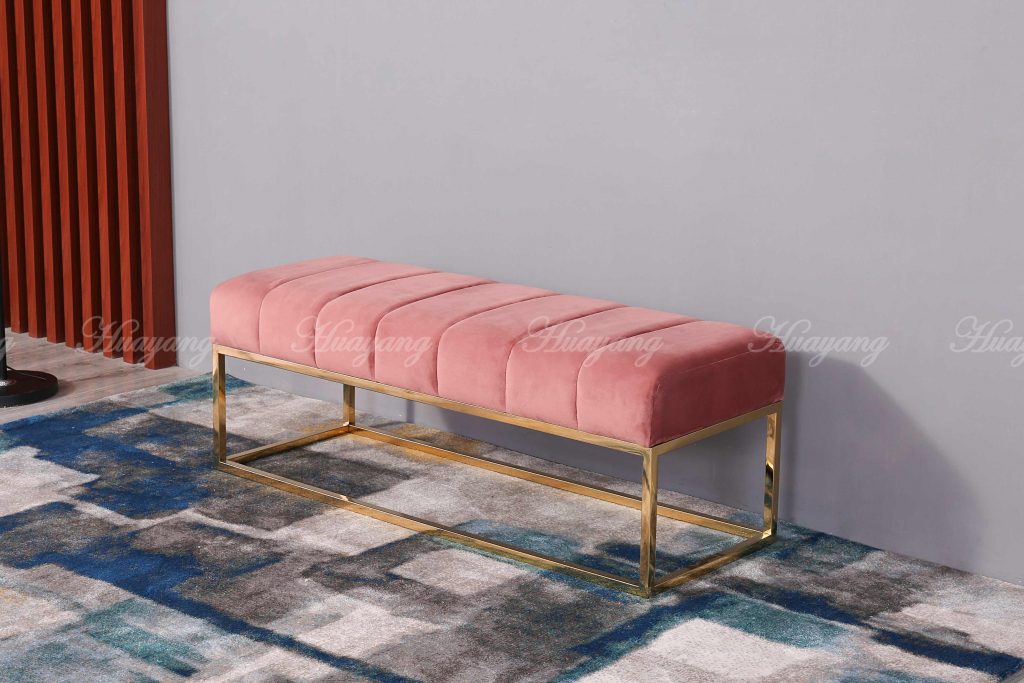 Modern Velvet Fabric Bench 7