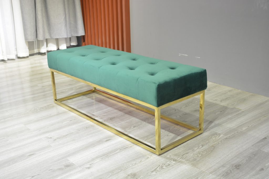 Modern Velvet Fabric Bench 8